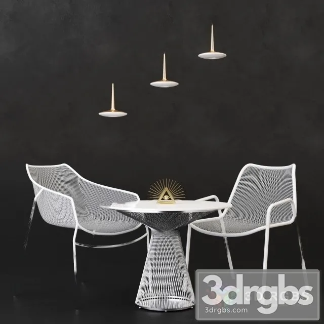White Mesh Table and Chair 3dsmax Download