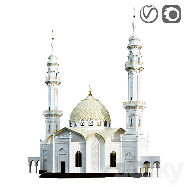 White mosque 3DS Max Model