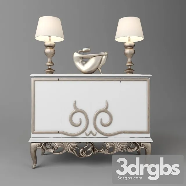 White Neoclassic Sideboard 3dsmax Download