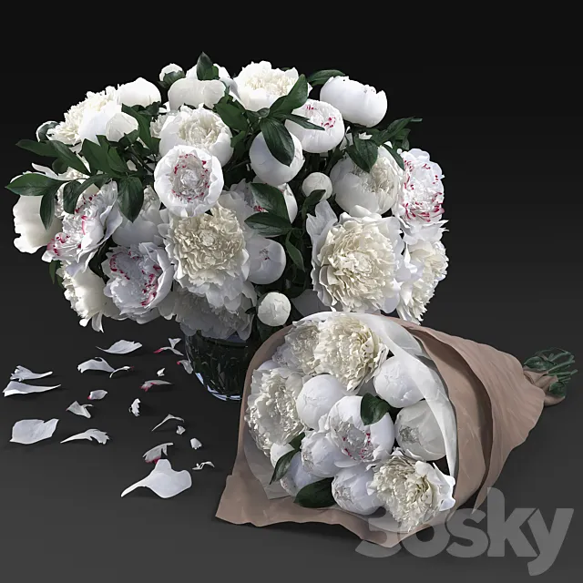 White Peonies 3DSMax File