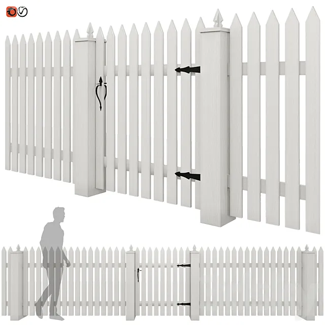 White picket fence_03 3DSMax File