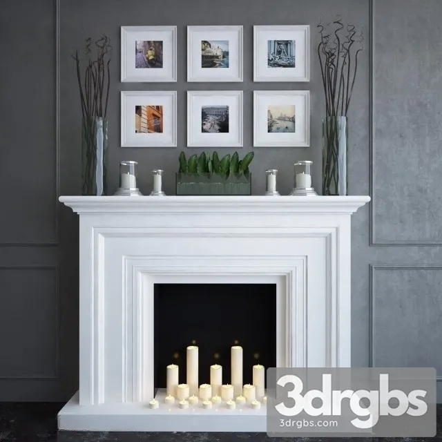White Plaster Fireplace 3dsmax Download