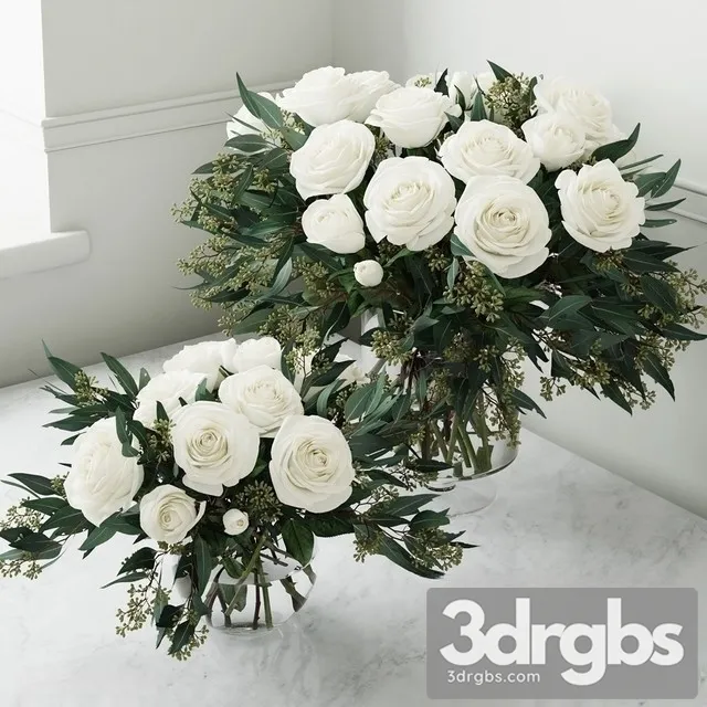 White Roses Bouquet 3dsmax Download