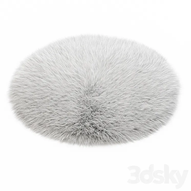 White round carpet fur 3DS Max