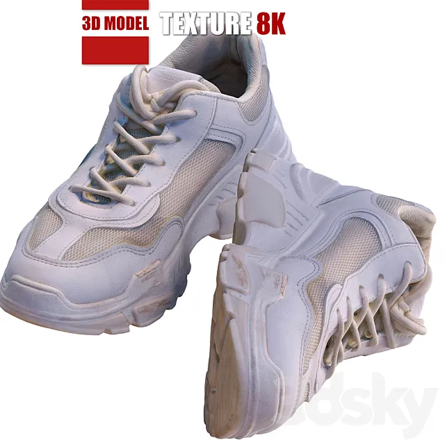 White sneakers 120 3DS Max Model