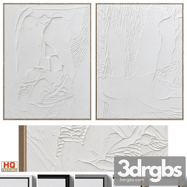 White Textural Plaster Wall Art C 438 3dsmax Download