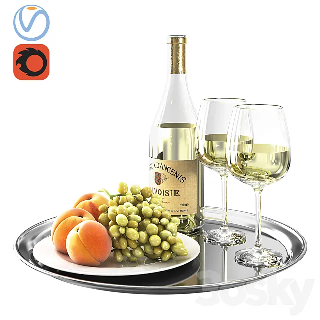 White Wine 3DS Max Model