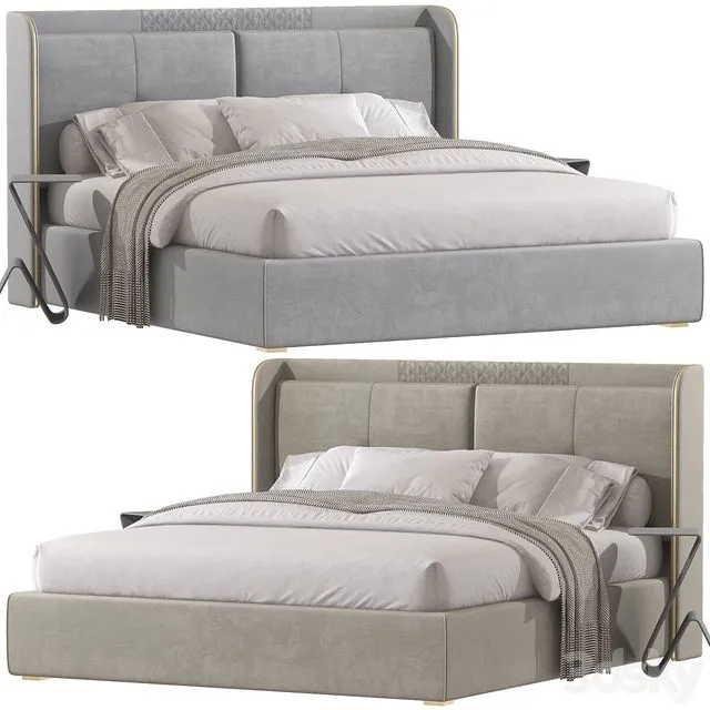 White Wingback Bed 102 3dsMax Model