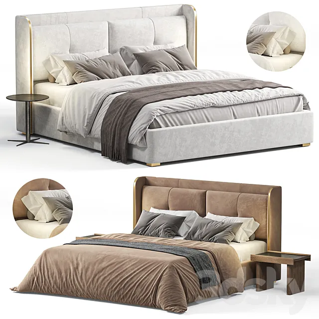 White Wingback King Bed by homary 3ds Max