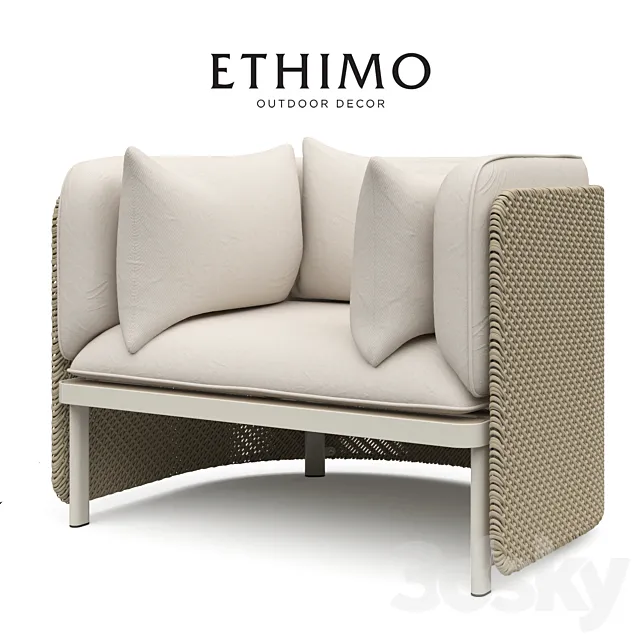 Wicker armchair Esedra Ethimo 3DS Max Model