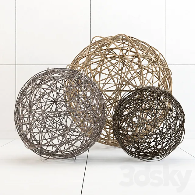 Wicker ball 3ds Max