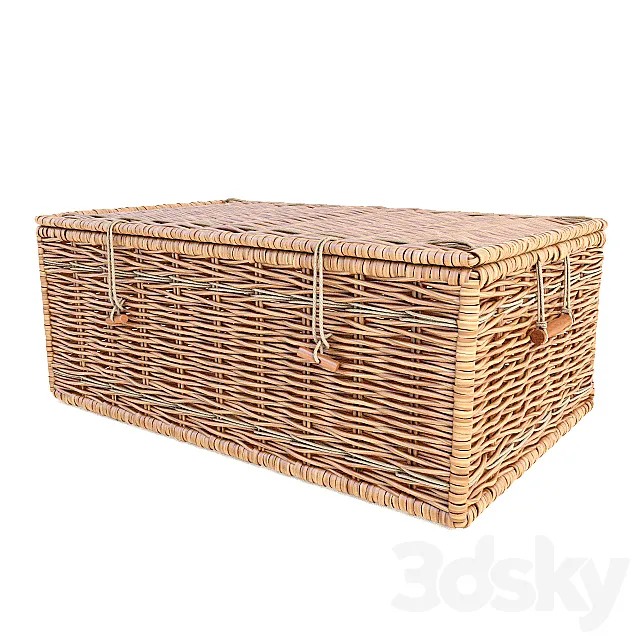wicker basket with rope handles 3DSMax File