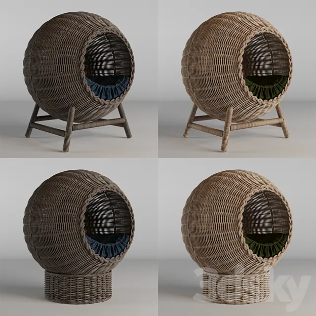 Wicker baskets for pets 3ds Max