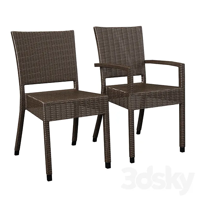 Wicker Chairs and wa24 wa34 3DS Max Model