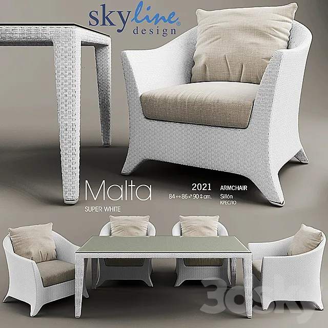 Wicker furniture SKYLINE 3DS Max Model