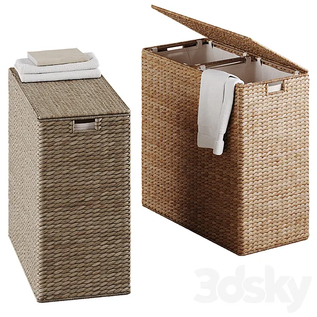 Wicker laundry baskets 3 3ds Max