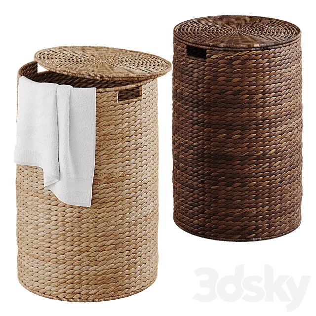 Wicker laundry baskets 3ds Max