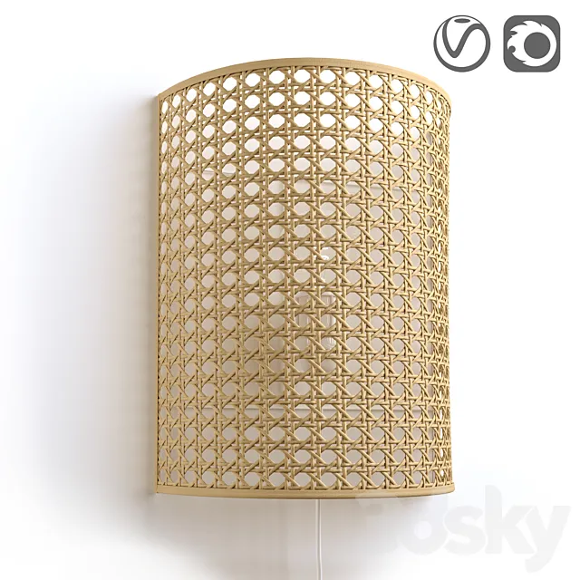 Wicker rattan wall lamp DOLKIE 3ds Max