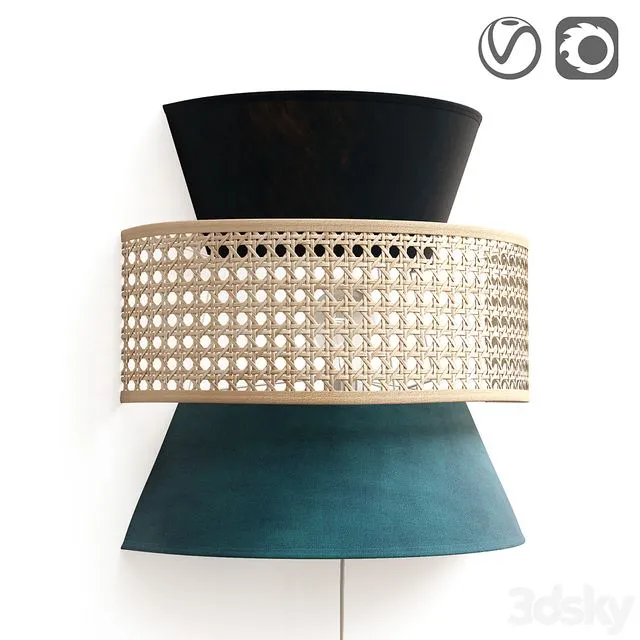 Wicker rattan wall lamp DOLKIE 3dsMax Model