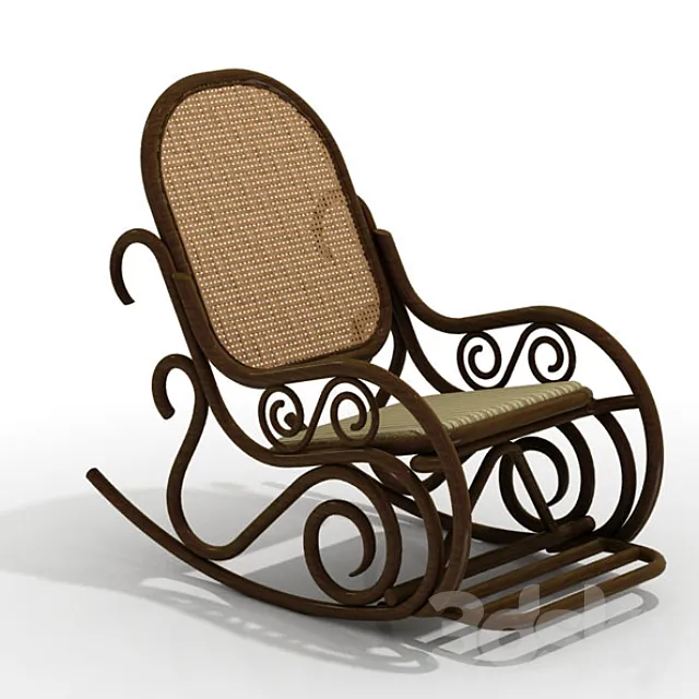 Wickerwork armchair-rocking chair 3DSMax File