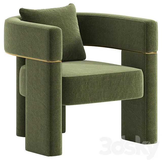 Wide Barrel Chair 3ds Max