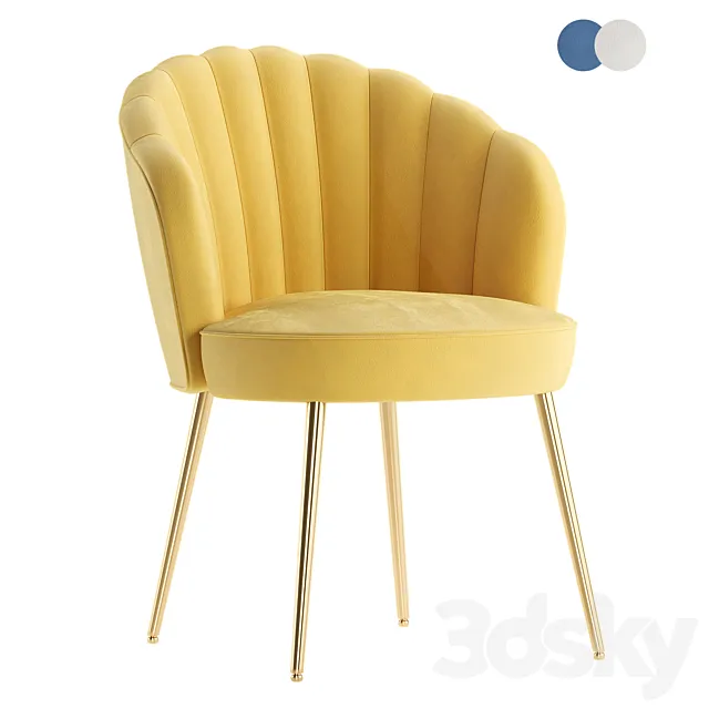 Wide Velvet Barrel Chair 3dsMax Model