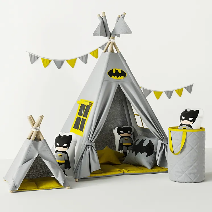 Wigwam Batman with cushions and basket 3DS Max