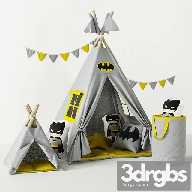 Wigwam batman with cushions and basket