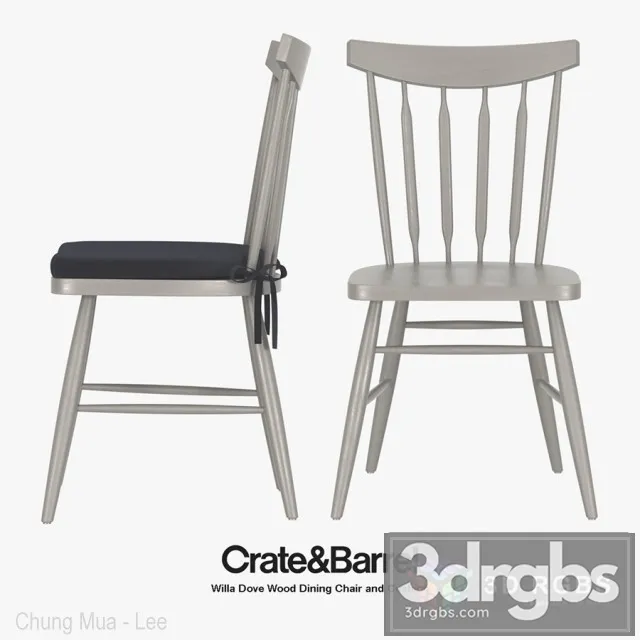 Willa Dove Wood Dining Chair 3dsmax Download