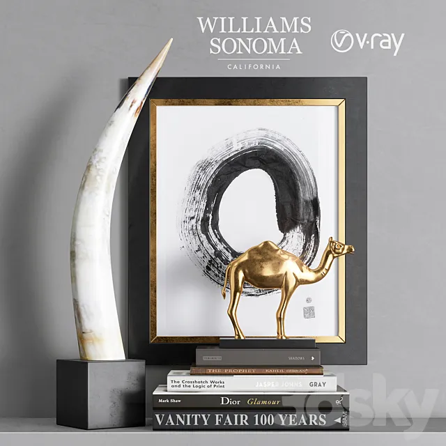 William Sonoma – Yak Horn On Black Stand 3DSMax File