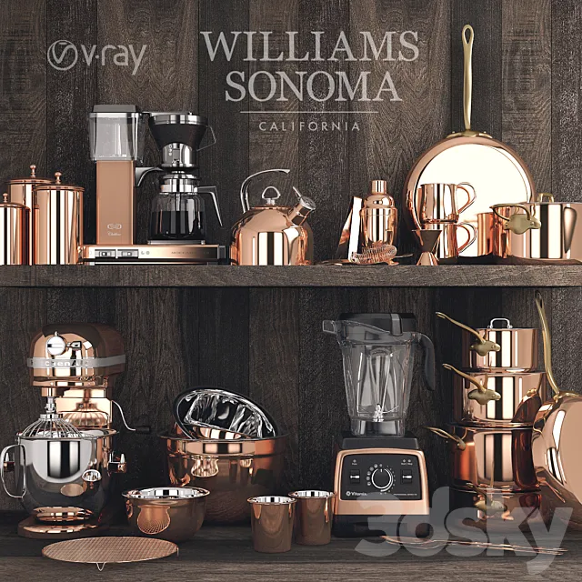 Williams Sonoma Copper Set 3DSMax File