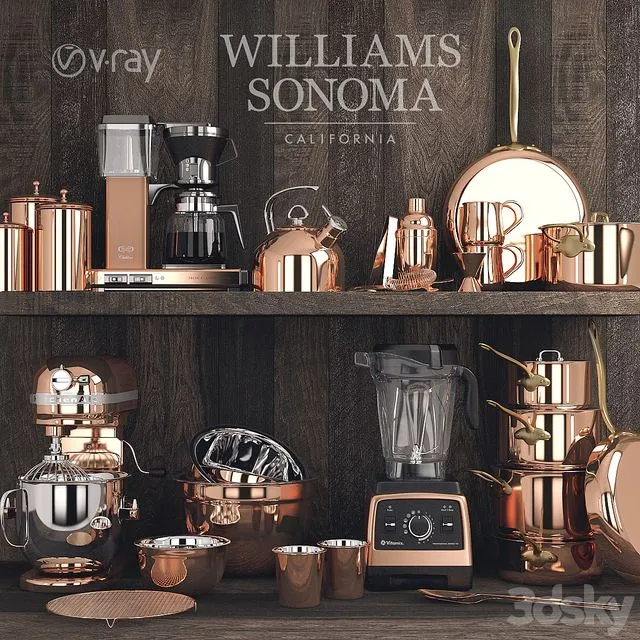 Williams Sonoma Copper Set 3dsMax Model