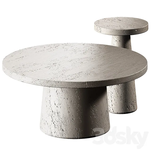 Willy Faux Travertine Resin Coffee Table Crate Barrel 3dsMax Model