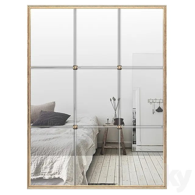 Windowpane Reflections Contemporary Wall Mirror PGN2607 3DSMax File