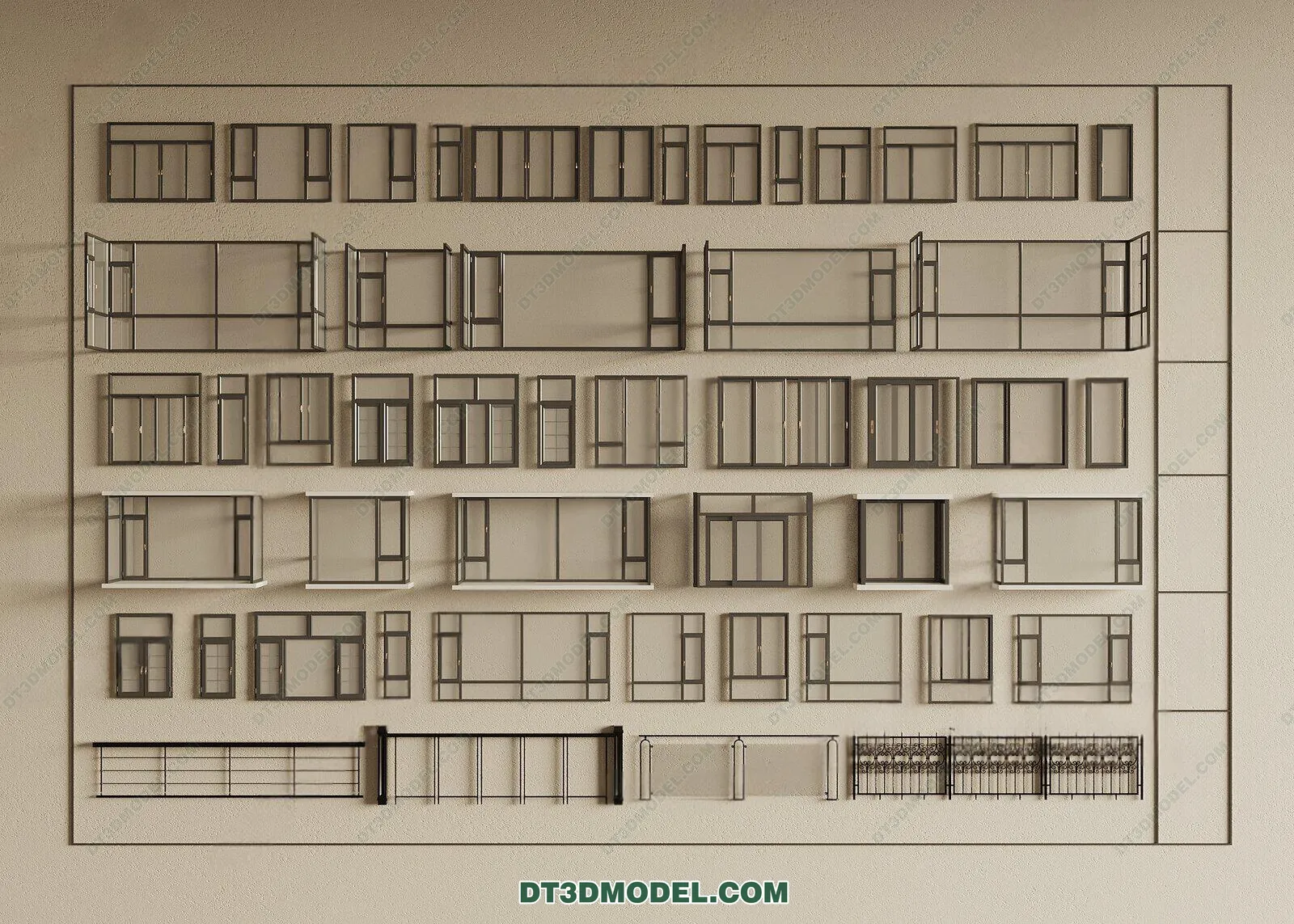 Windows 3D Blocks – 3D Model – 008 – VRAY