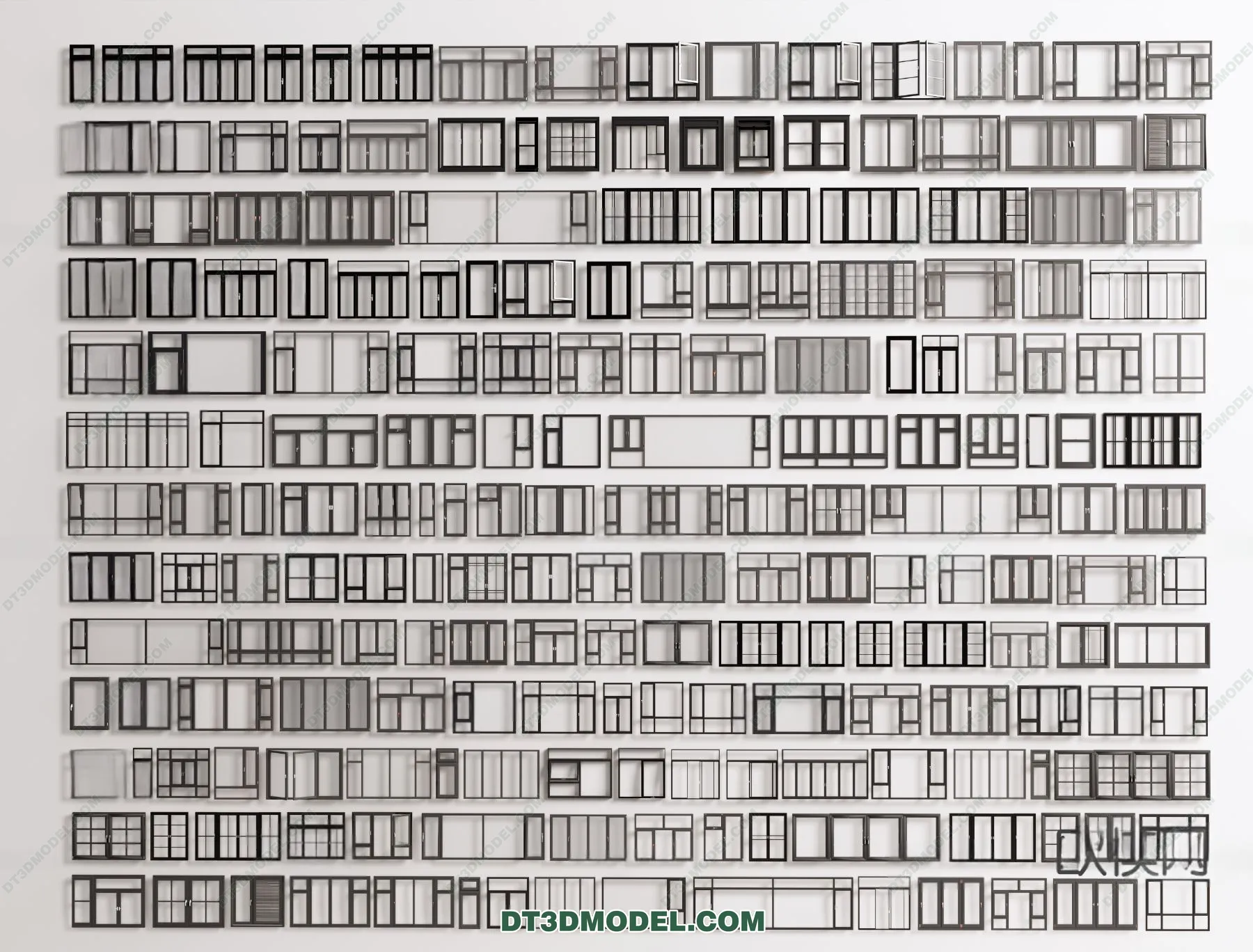 Windows 3D Blocks – 3D Model – 049 – VRAY