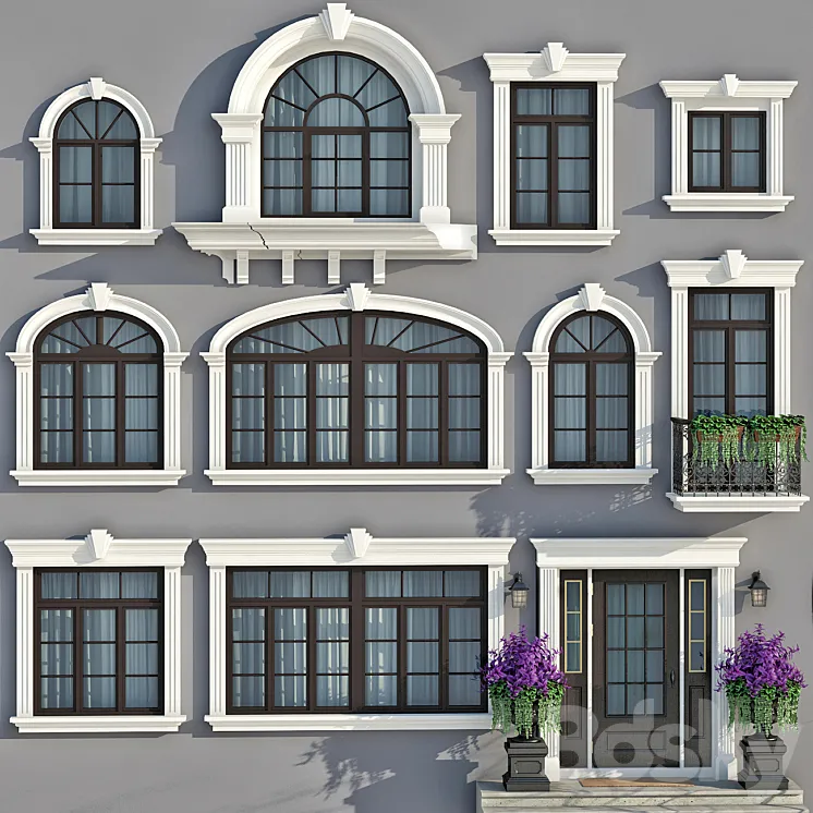 Windows and doors in the style of modern classics 3DS Max