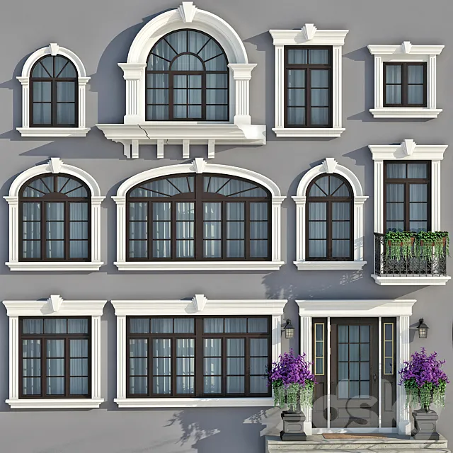 Windows and doors in the style of modern classics 3DSMax File