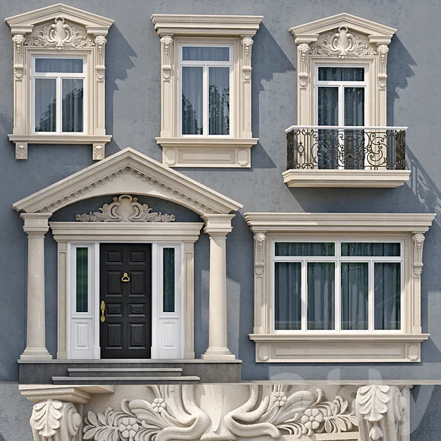 Windows and doors in the style of modern classics 5 3DSMax File