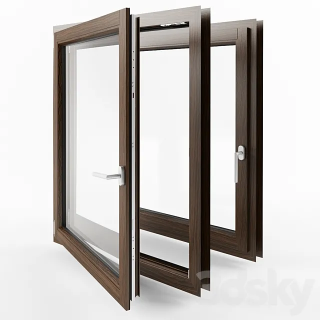Windows detailed with tripple glazing 3DSMax File