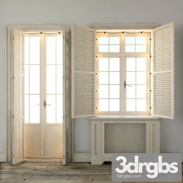 Windows with shutters and Backlighting 3dsmax Download