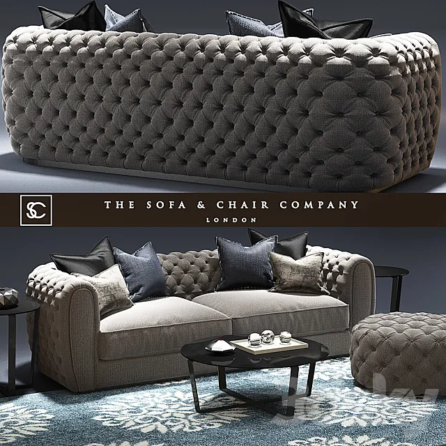 Windsor sofa_The sofa and chair company_Cromwell table_Tufted sofs 3DSMax File