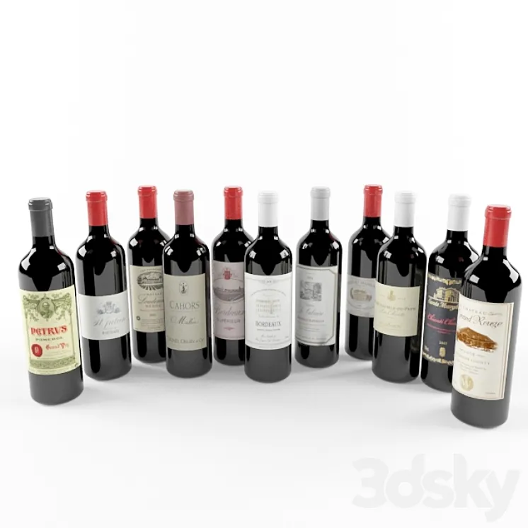 Wine Bottle (Bordeaux) 3DS Max