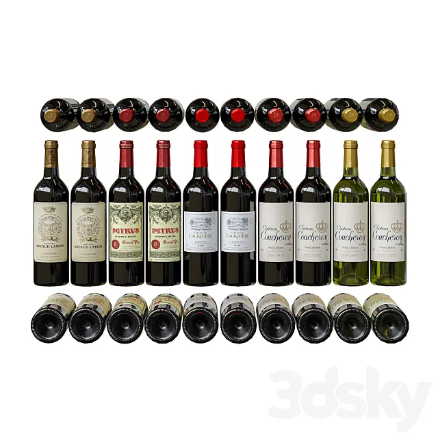 Wine bottles 3ds Max