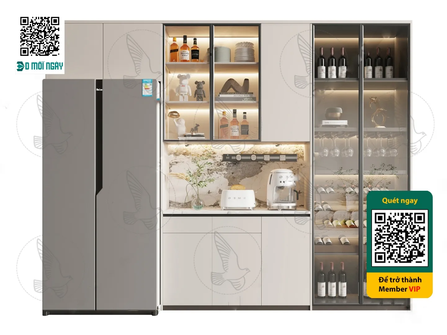 Wine cabinet 3D – 001 – 3805