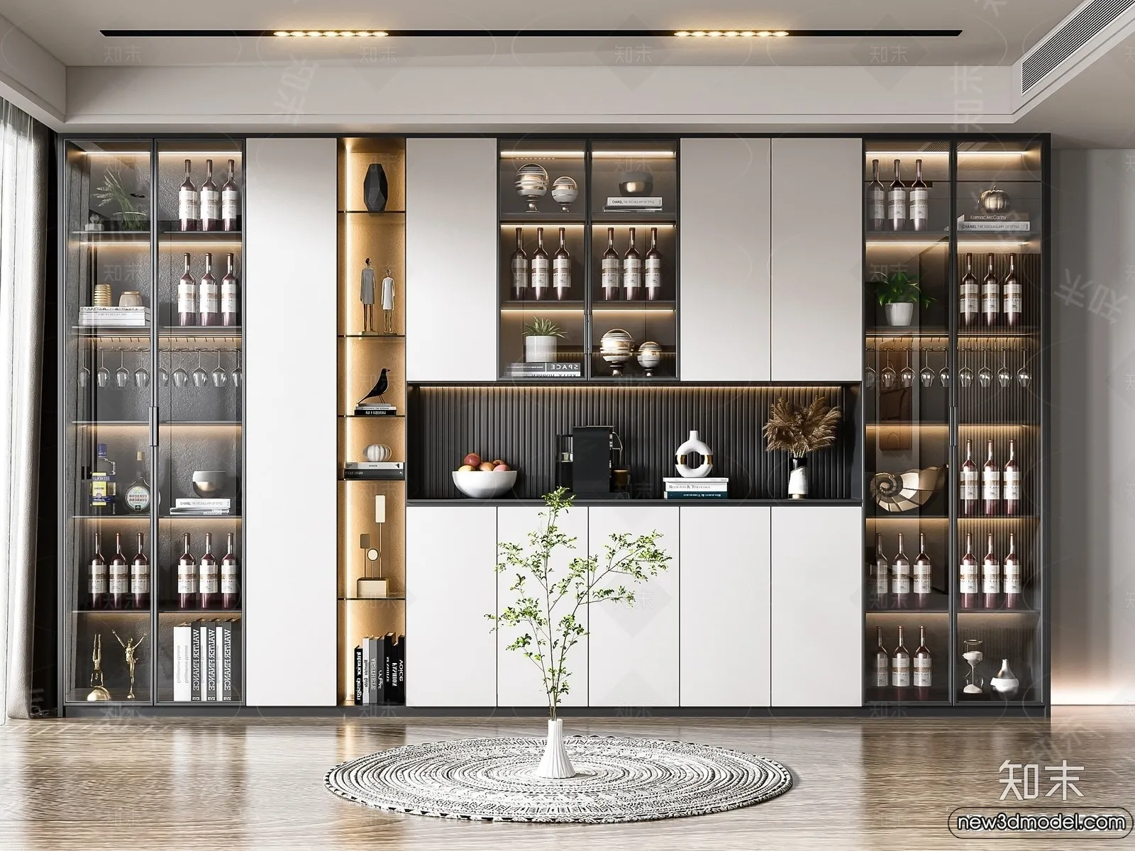 Wine Cabinet 3D Models – 3D Furniture for Interior Design – 021