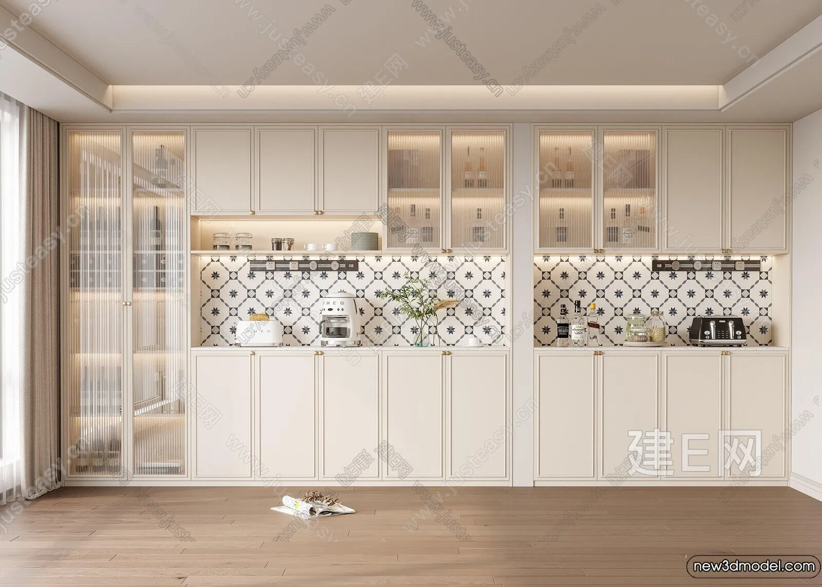 Wine Cabinet 3D Models – 3D Furniture for Interior Design – 023