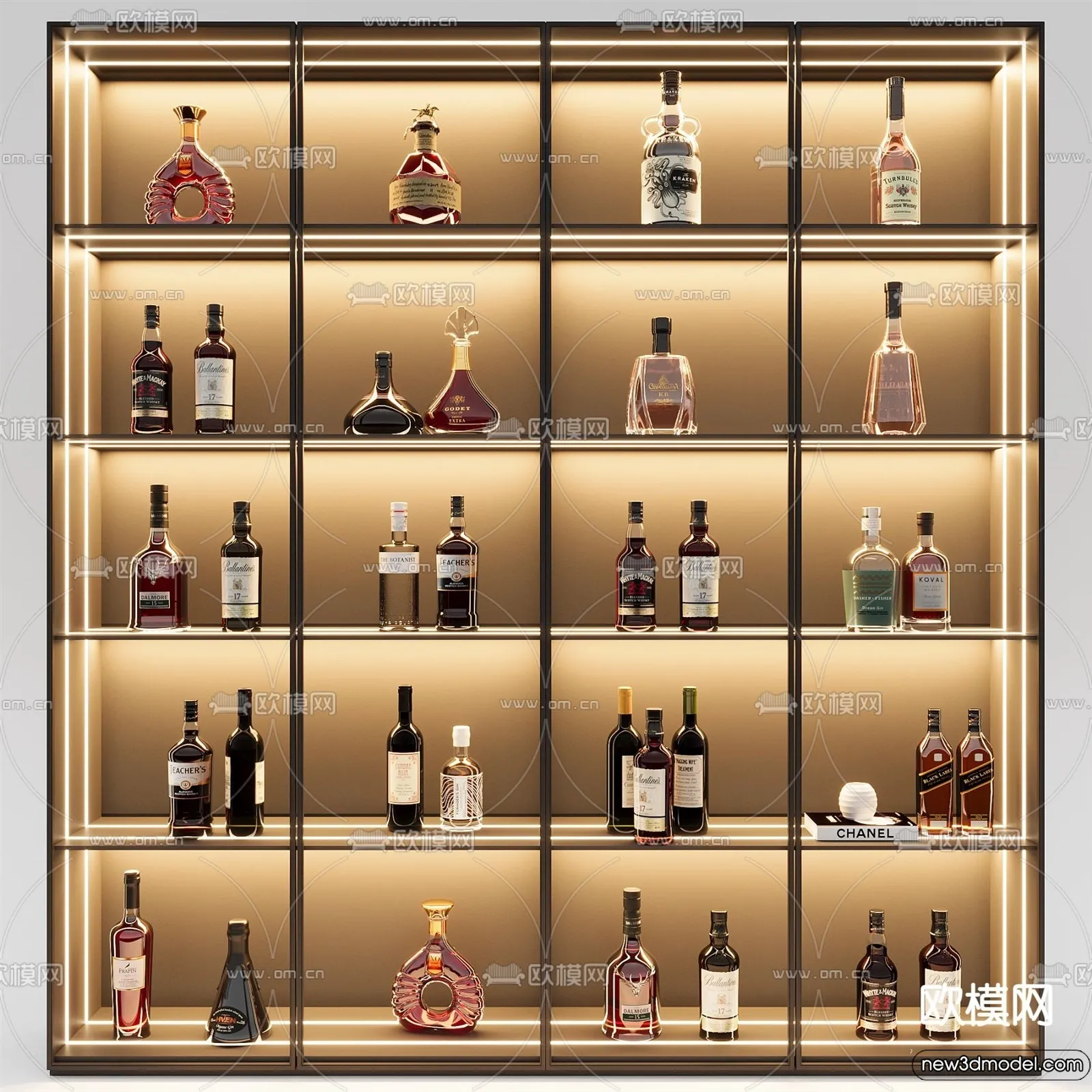 Wine Cabinet 3D Models – 3D Furniture for Interior Design – 024