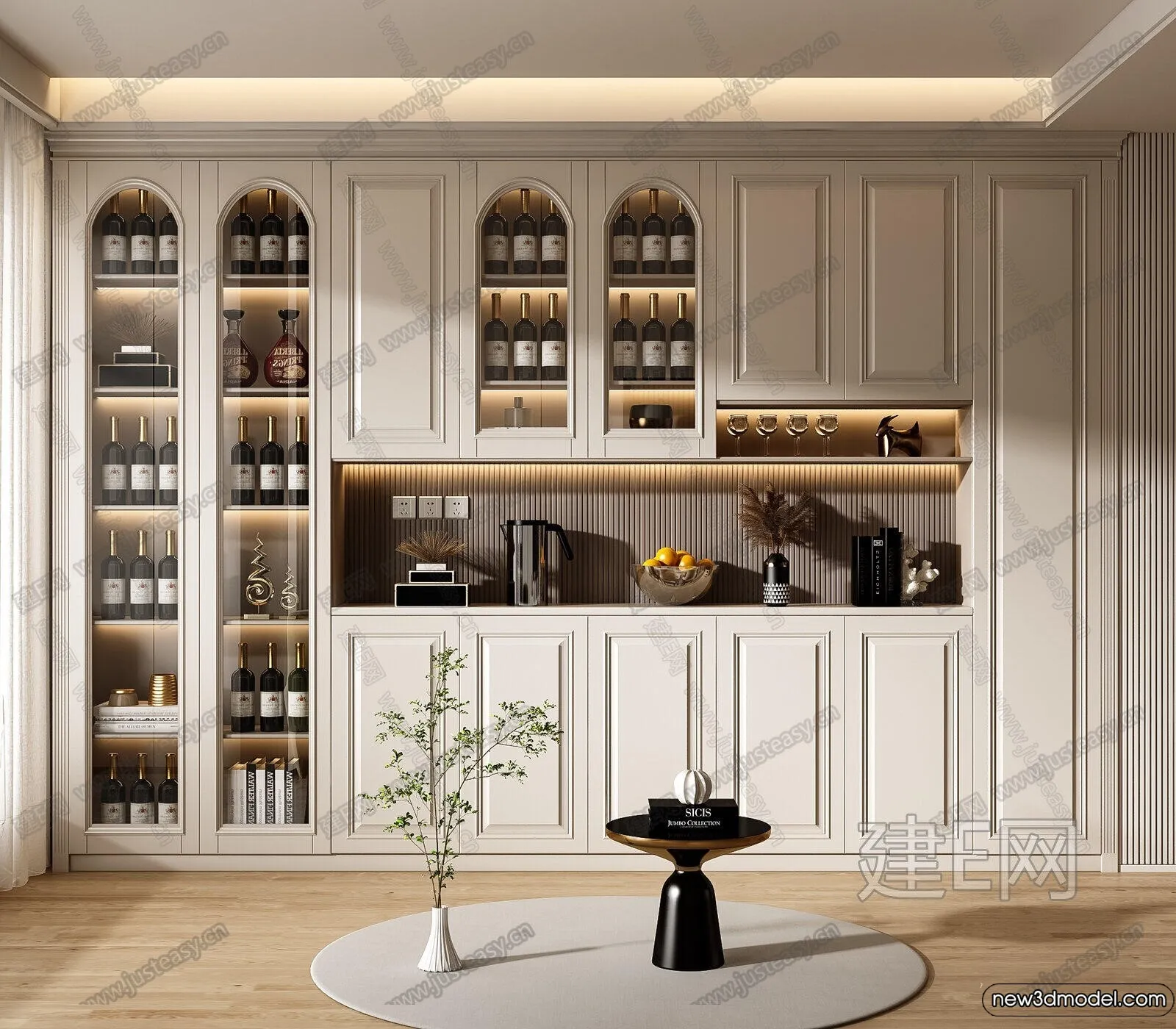 Wine Cabinet 3D Models – 3D Furniture for Interior Design – 029