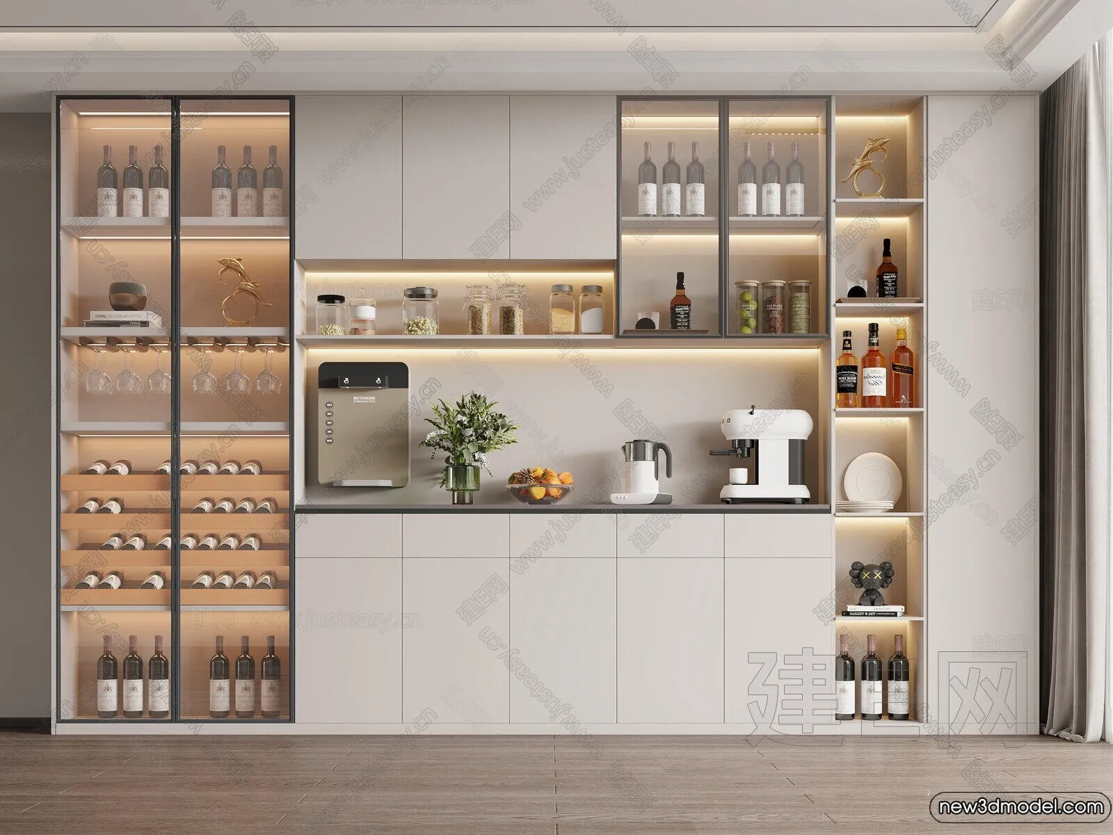 Wine Cabinet 3D Models – 3D Furniture for Interior Design – 031